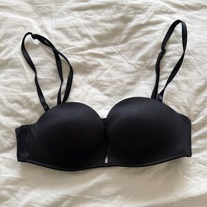 Victoria’s Secret Bombshell strapless black bra